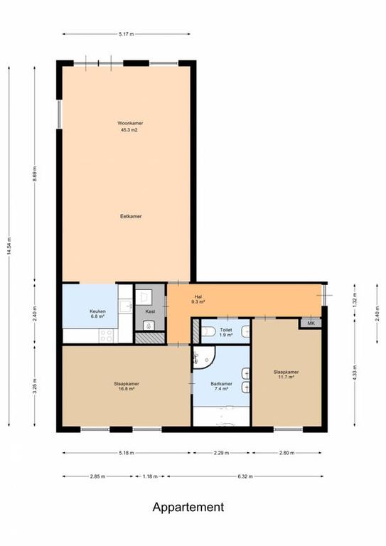 106 m² appartement met garage in Kostverloren - Afbeelding 30