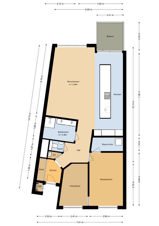 Gemeubileerd 2-kamerappartement met zuidbalkon - Afbeelding 16