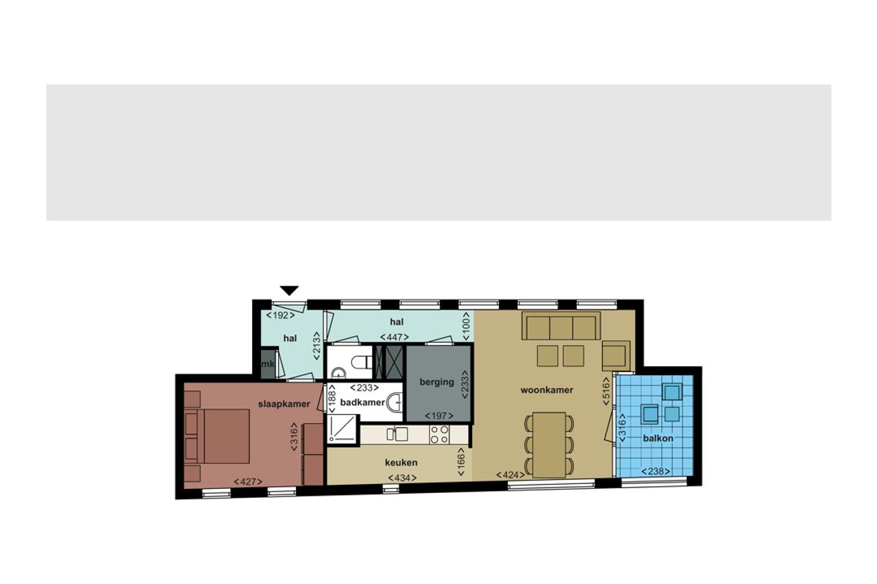 62 m² appartement met balkon bij station - Afbeelding 2