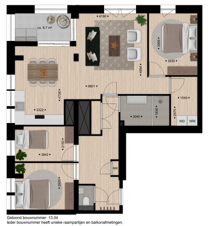 97 m² appartement met balkon in Tilburg - Afbeelding 8