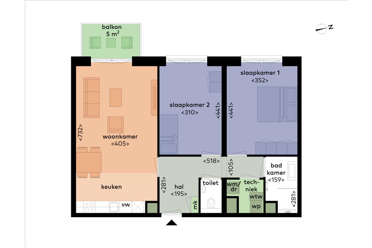 New 3-Room Apartment with Balcony - Image 2