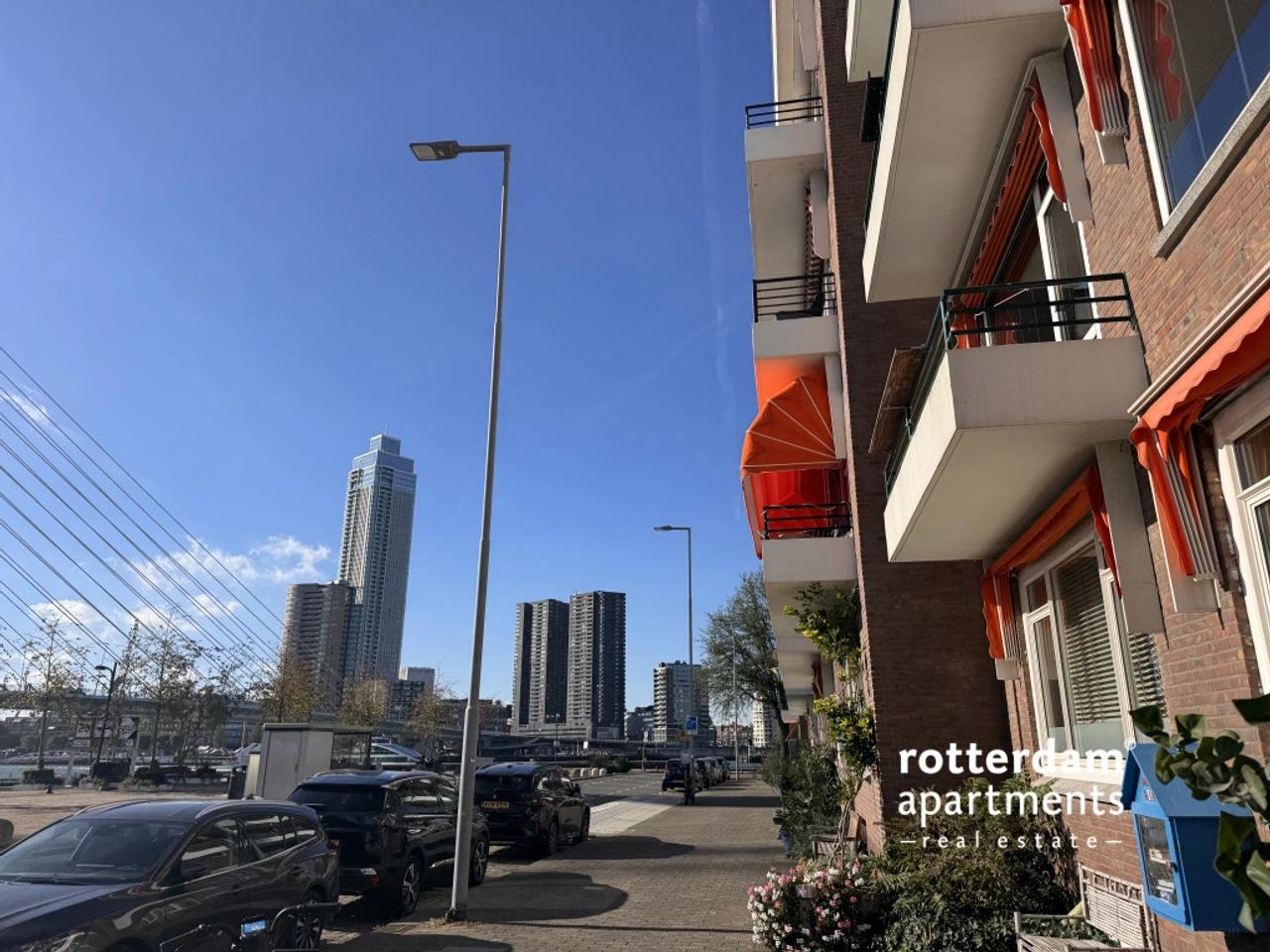 Balkon met uitzicht op Maas en Erasmusbrug - Afbeelding 24