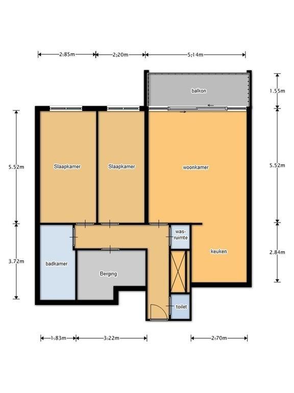 100 m² huurappartement met balkon in De Kolenkit - Afbeelding 18