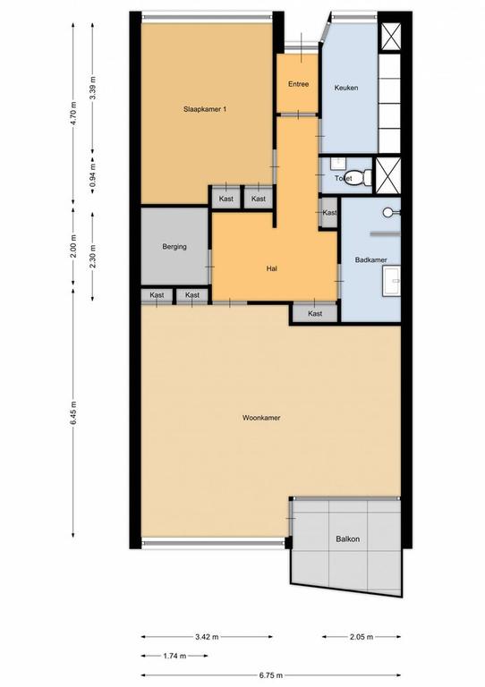 2-kamerappartement met balkon bij Centraal - Afbeelding 18