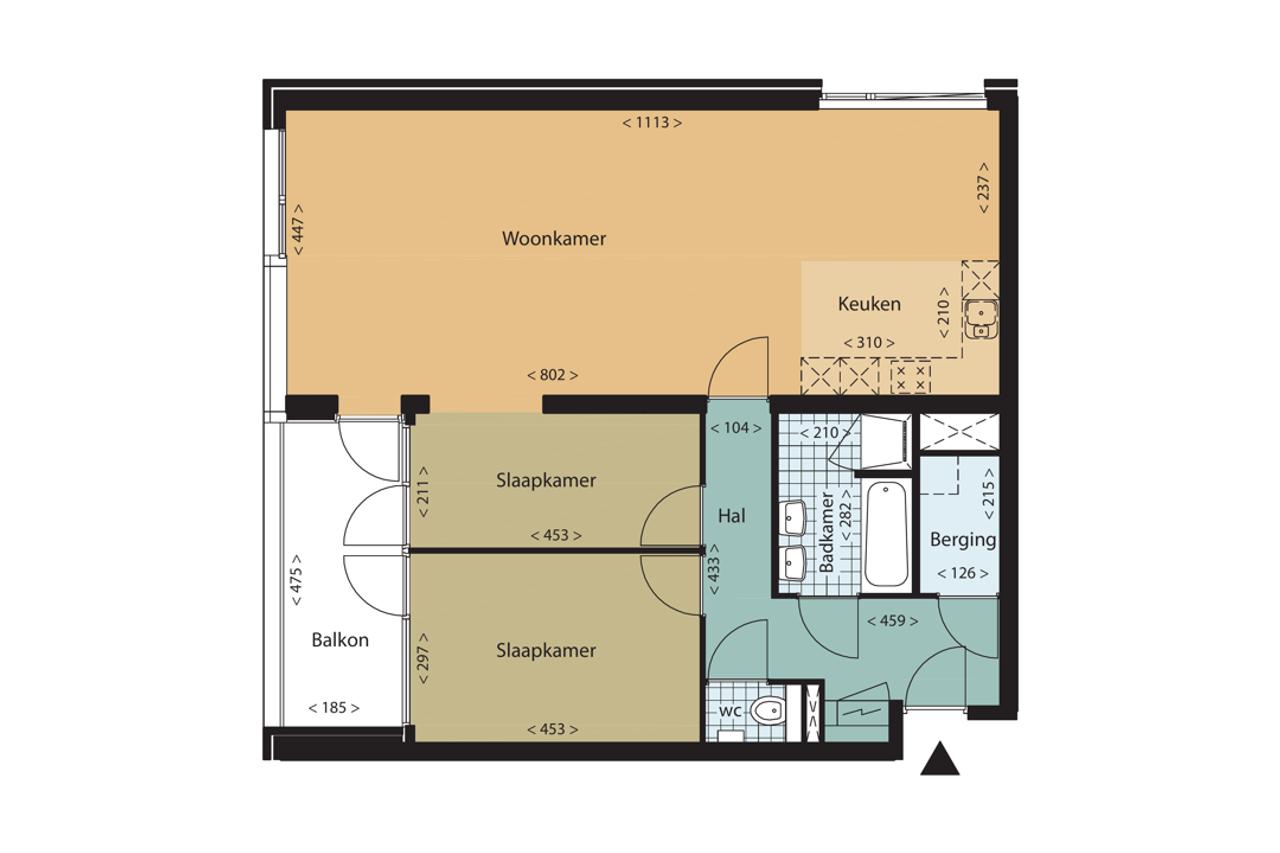 96 m² appartement met balkon in Puntenburg - Afbeelding 17