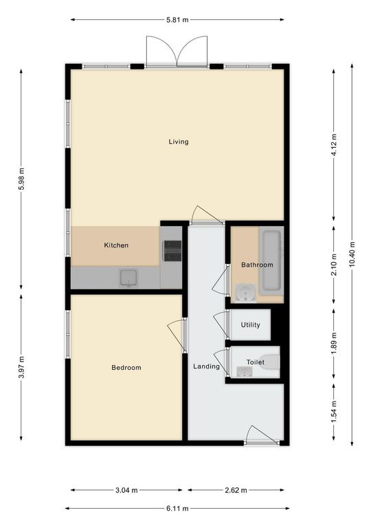 Ongemeubileerd appartement met tuin - Afbeelding 15