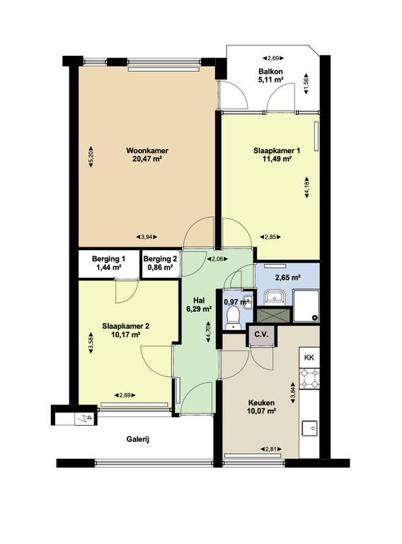 68 m² appartement met balkon op het zuiden - Afbeelding 8