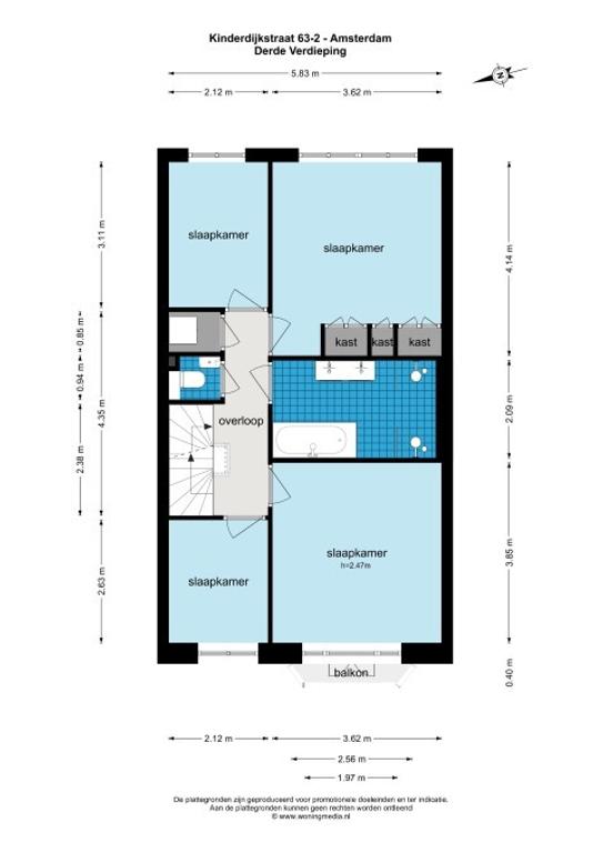 120 m² dubbel bovenhuis met dakterras - Afbeelding 29