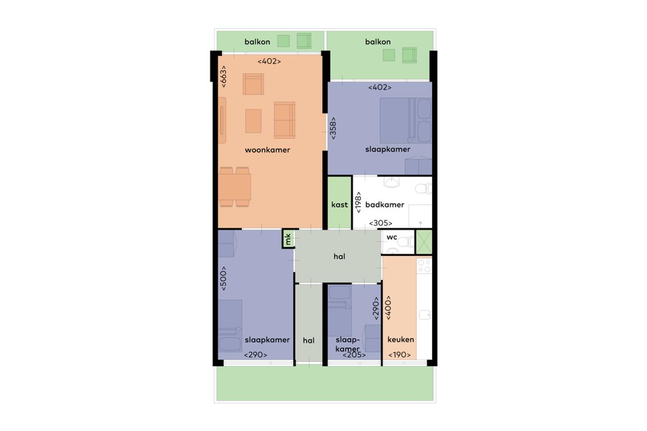 91 m² appartement met balkon in Kerkelanden - Afbeelding 22