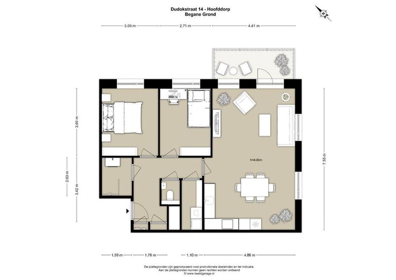 74 m² appartement met hoge plafonds - Afbeelding 22