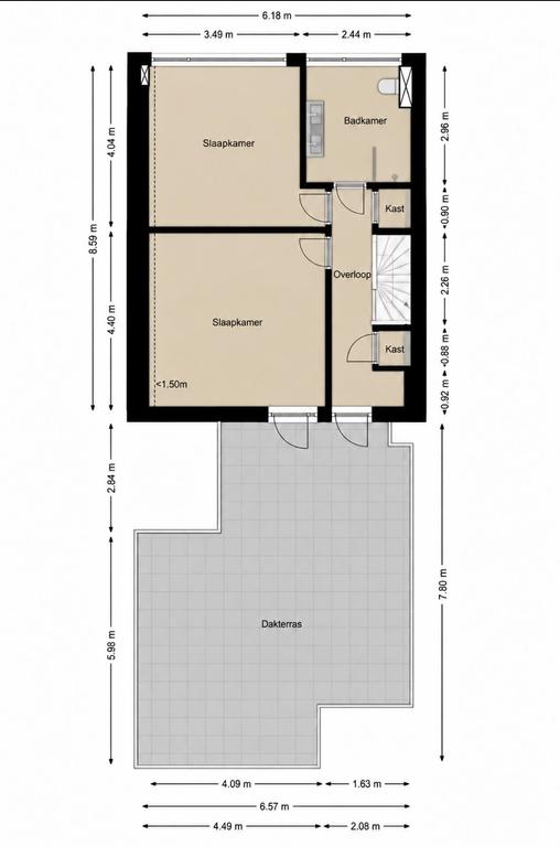 Gemeubileerd 3-kamerappartement met dakterras - Afbeelding 25