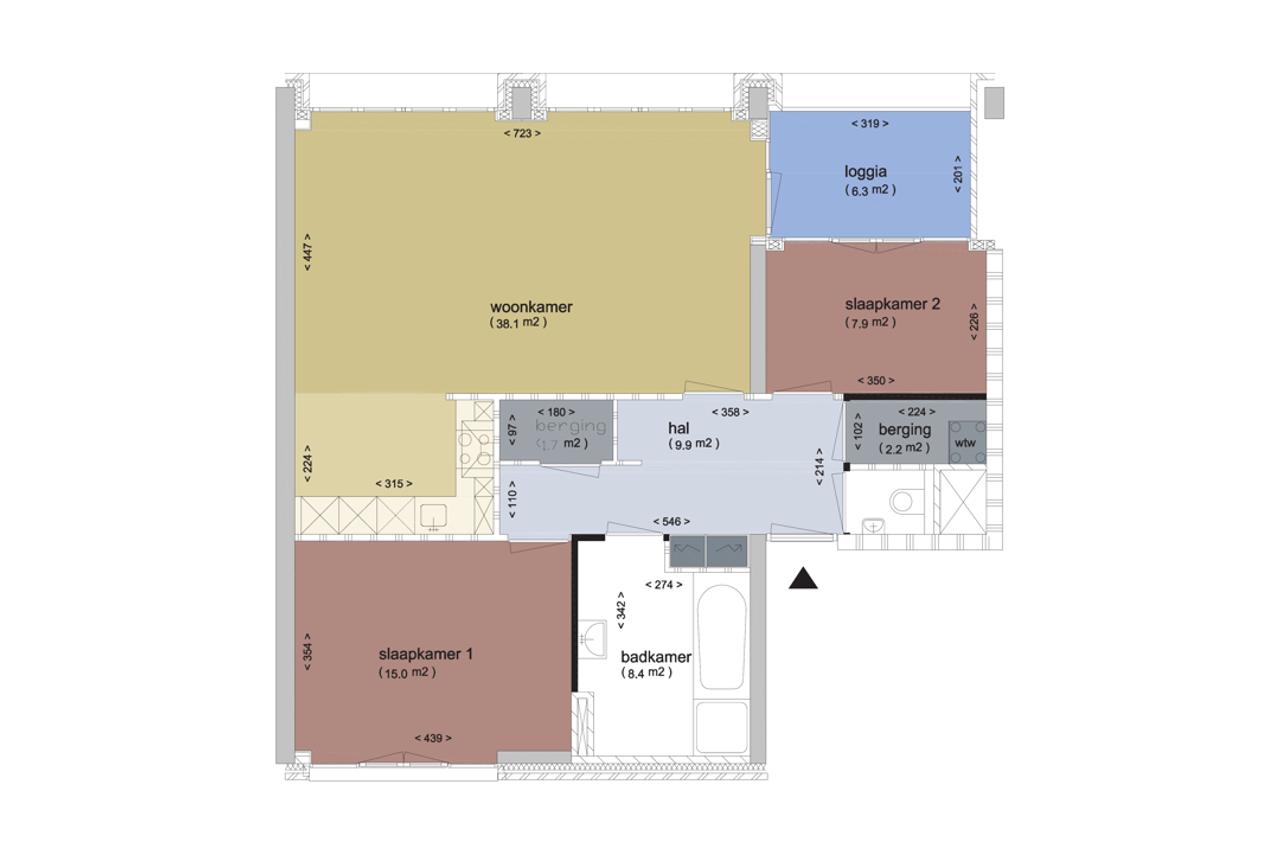 Per direct: 88 m² met loggia in Katendrecht - Afbeelding 3