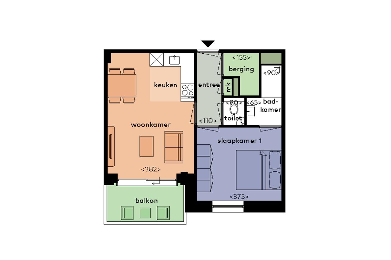 2-kamerappartement met balkon in Hanzeland - Afbeelding 20