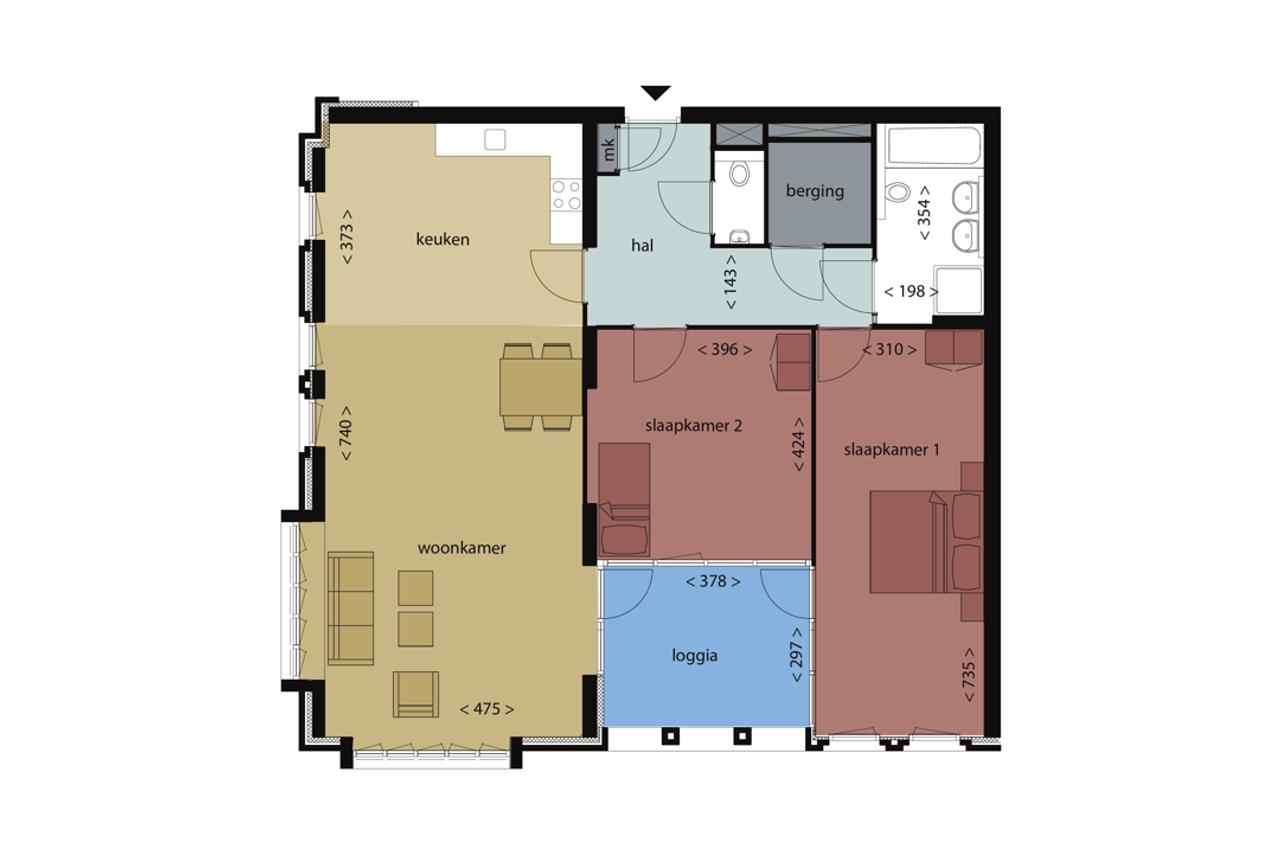 119 m² appartement met loggia in Breda - Afbeelding 2