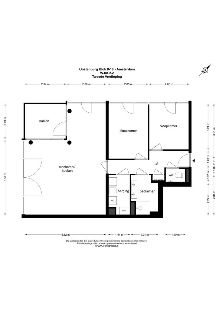2-slaapkamerappartement met balkon in Oostenburg - Afbeelding 24