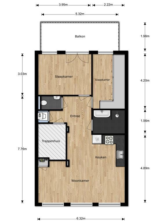 Zuidbalkon van 11 m² in Frederik Hendrikbuurt - Afbeelding 19