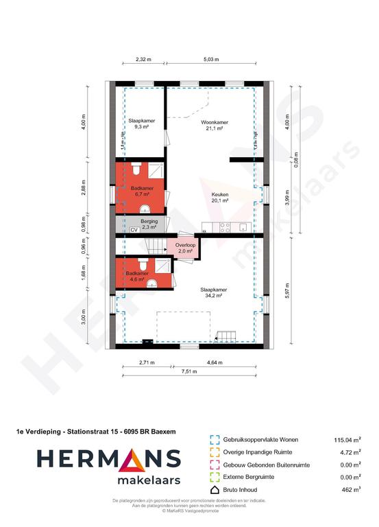 115 m² appartement met twee badkamers - Afbeelding 19
