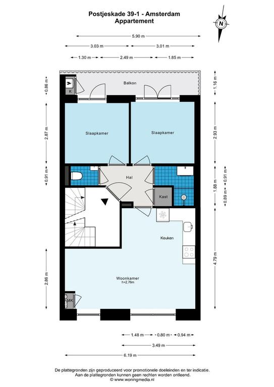 Energielabel A en balkon in Amsterdam-West - Afbeelding 19