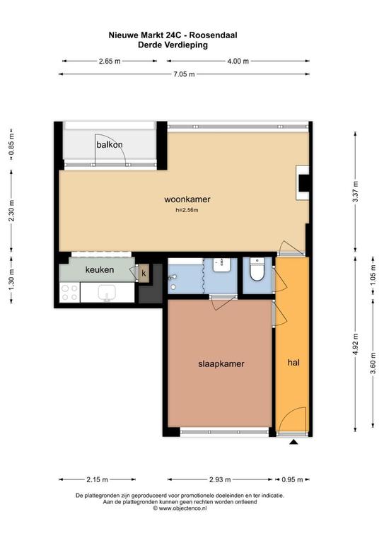 Licht 2-kamerappartement met inloopkast - Afbeelding 18