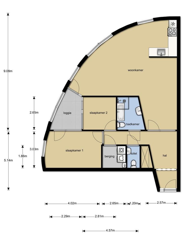 100 m² appartement met balkon in Assen - Afbeelding 14