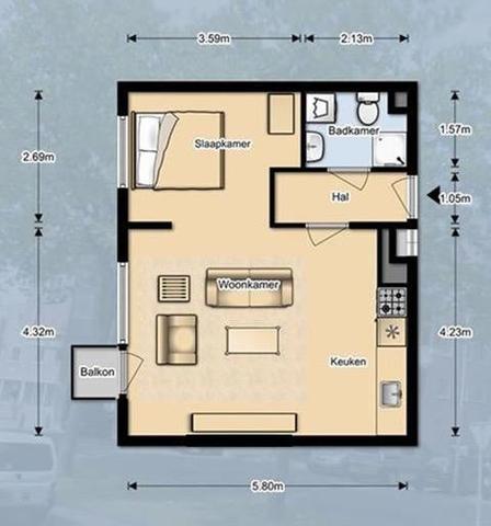 Gemeubileerd 2-kamerappartement Buitenveldert - Afbeelding 16