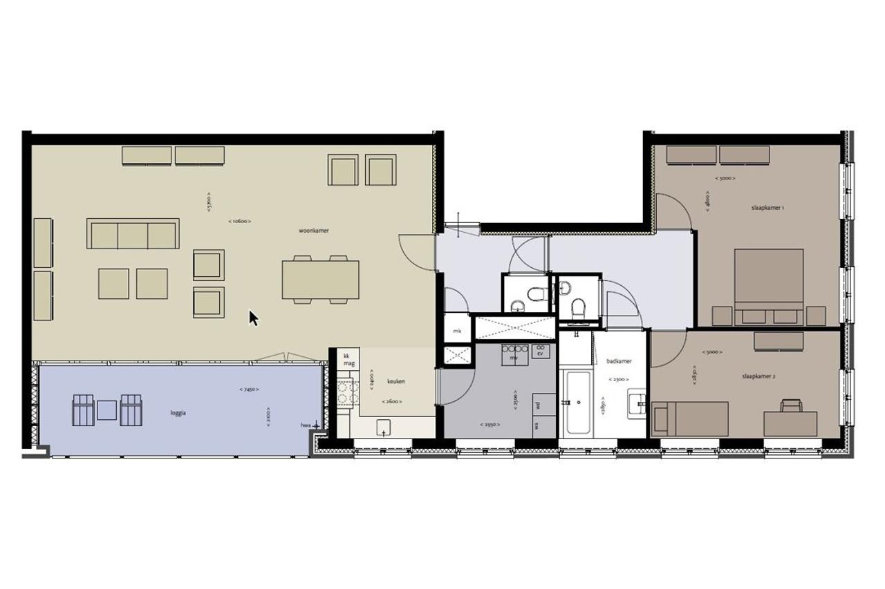 132 m² appartement met zonnig balkon - Afbeelding 2