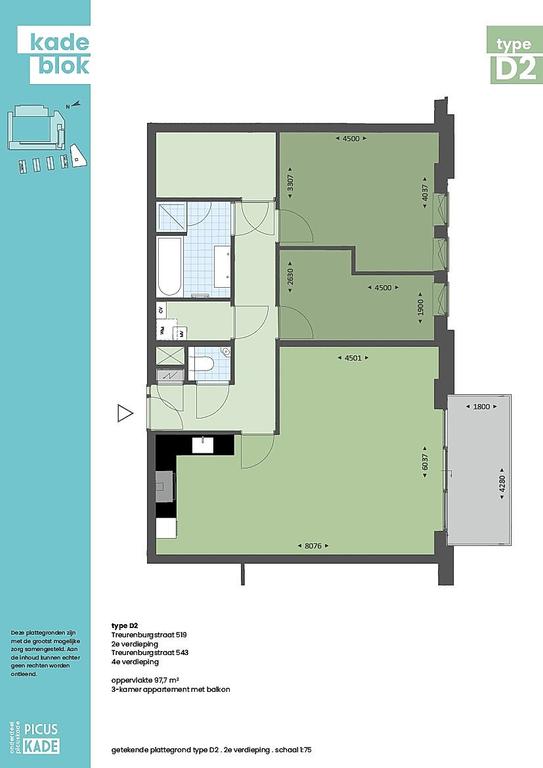 98 m² appartement met balkon in Villapark - Afbeelding 7