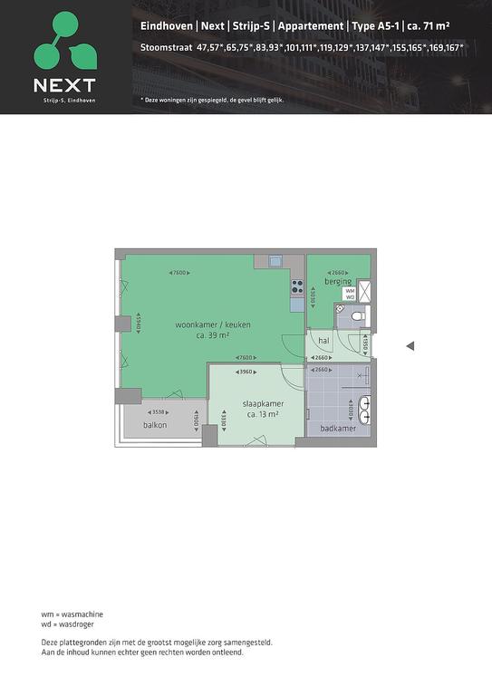 71 m² appartement met balkon in Strijp-S - Afbeelding 7